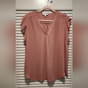 Chaus Mauve V-Neck Blouse